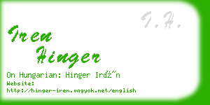 iren hinger business card